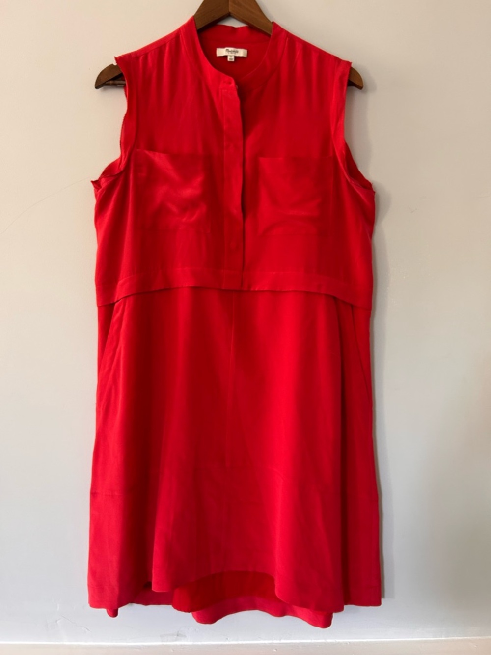 Madewell Dress Sleeveless Red Dress 10 Lightweight Spring Summer pockets